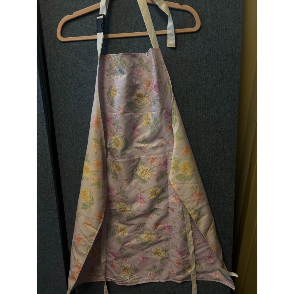 Women's Lavender Flora Full-Length Kitchen Apron with Adjustable Neck Strap